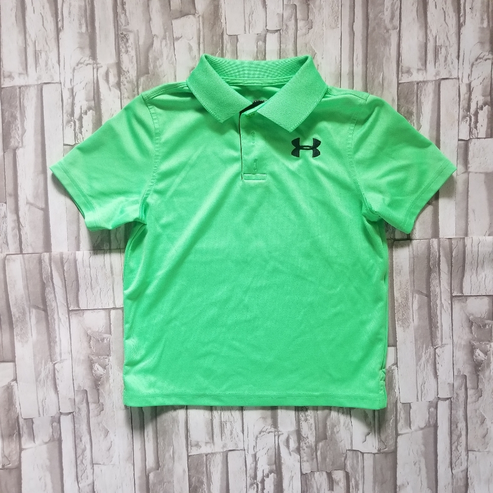 Under armour neon green polo shirt